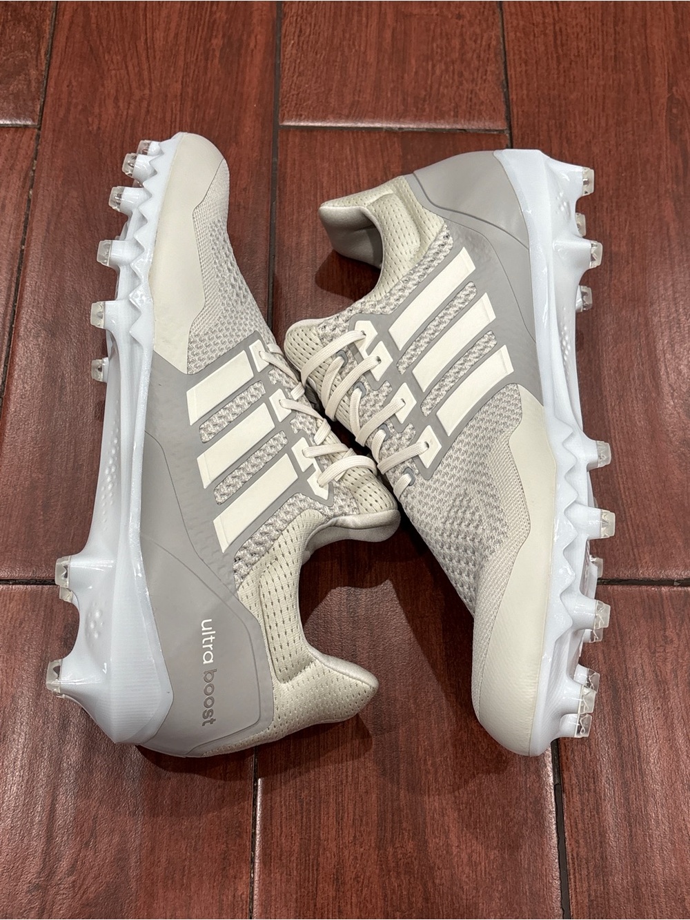 Adidas Ultraboost Talc Chalk White Clear Granite Football Cleats JP7409, Mens 14